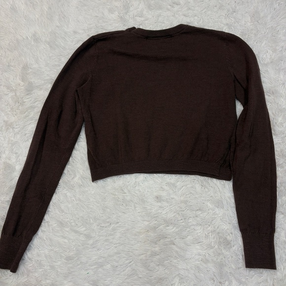 Free People Beach Brown Cropped Sweater - Picture 3 of 3